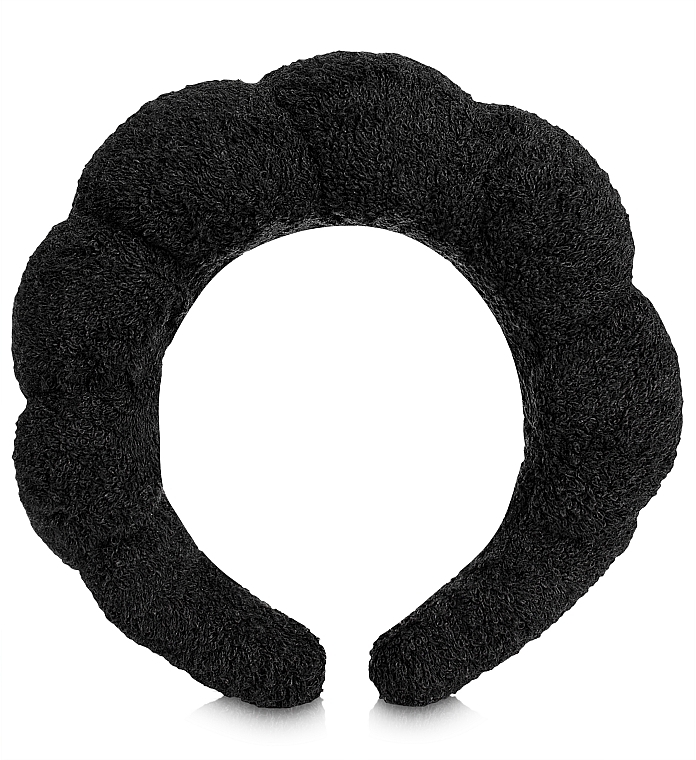 Opaska do rutynowych zabiegów kosmetycznych, czarna Easy Spa - MAKEUP Spa Headband Face Washing Black — Zdjęcie N4