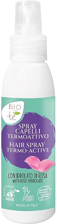 Spray do włosów chroniący przed wysoką temperaturą z proteinami i hydrolatem różanym - Pierpaoli Biocontè Termo-Active Hair Spray — Zdjęcie N1