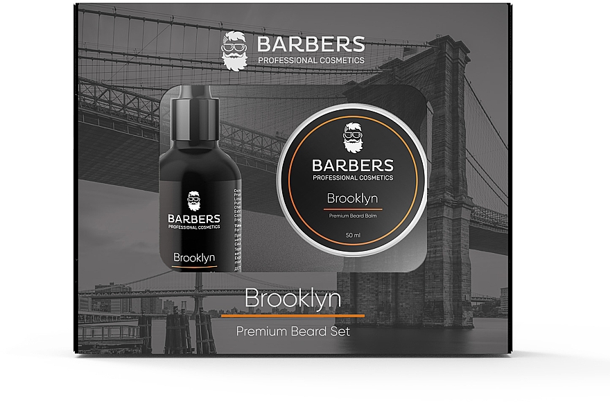 Zestaw do pielęgnacji brody - Barbers Brooklyn (beard/oil/30ml + beard/balm/50ml) — Zdjęcie N1