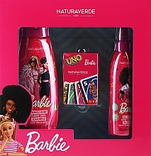 Zestaw - Naturaverde Kids Barbie (bubble/bath/300ml + spray/200ml + cards/1pc) — Zdjęcie N1