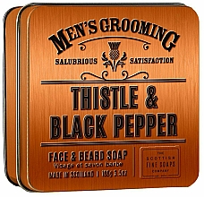 Mydło w metalowej puszce dla mężczyzn - Scottish Fine Soaps Men’s Grooming Thistle & Black Pepper Tin Box — Zdjęcie N1