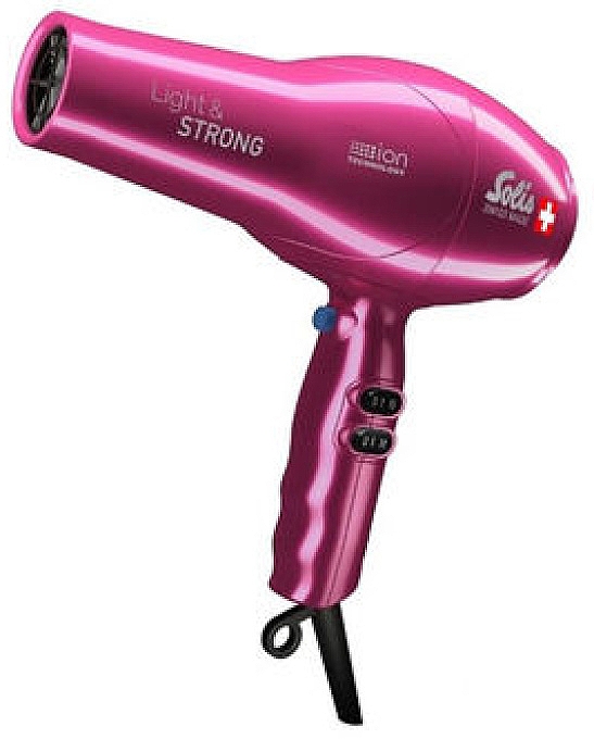 Suszarka do włosów, różowa - Solis Light & Strong Pink — Zdjęcie N1
