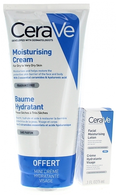 Zestaw - CeraVe Moisturising (cr/177ml + night/lot/3ml) — Zdjęcie N1