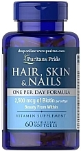 Suplement diety Włosy, skóra, paznokcie - Puritan's Pride Hair Skin Nails (One perday formula) 2500 mcg of Biotin — Zdjęcie N1