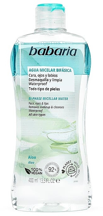 Dwufazowa woda micelarna z aloesem - Babaria Biphasic Micellar Water With Aloe — Zdjęcie N1