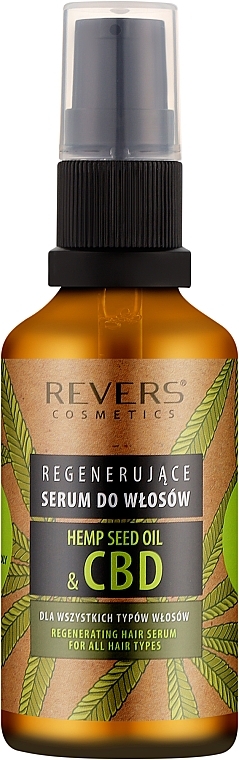 Regenerujące serum do włosów z naturalnym olejem konopnym CBD - Revers Regenerating Serum With Natural Hemp Oil With CBD — Zdjęcie N1