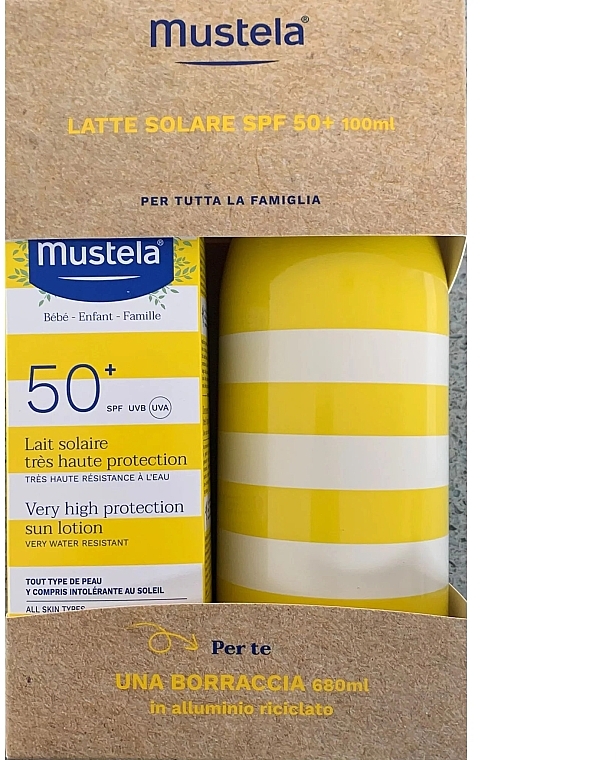 Zestaw - Mustela Bebe Sun Protection SPF50 (b/lot/100ml + bottle/680ml) — Zdjęcie N1