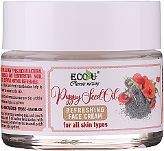 Odświeżający krem do twarzy z olejem z nasion maku do każdego typu cery - Eco U Poppy Seed Oil Refreshing Face Cream For All Skin Type — Zdjęcie N2