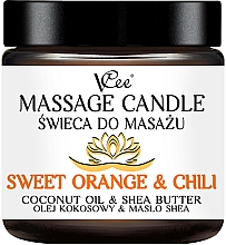 Kup Świeca do masażu Słodka pomarańcza i chili - VCee Massage Candle Sweet Orange & Chili Coconut Oil & Shea Butter