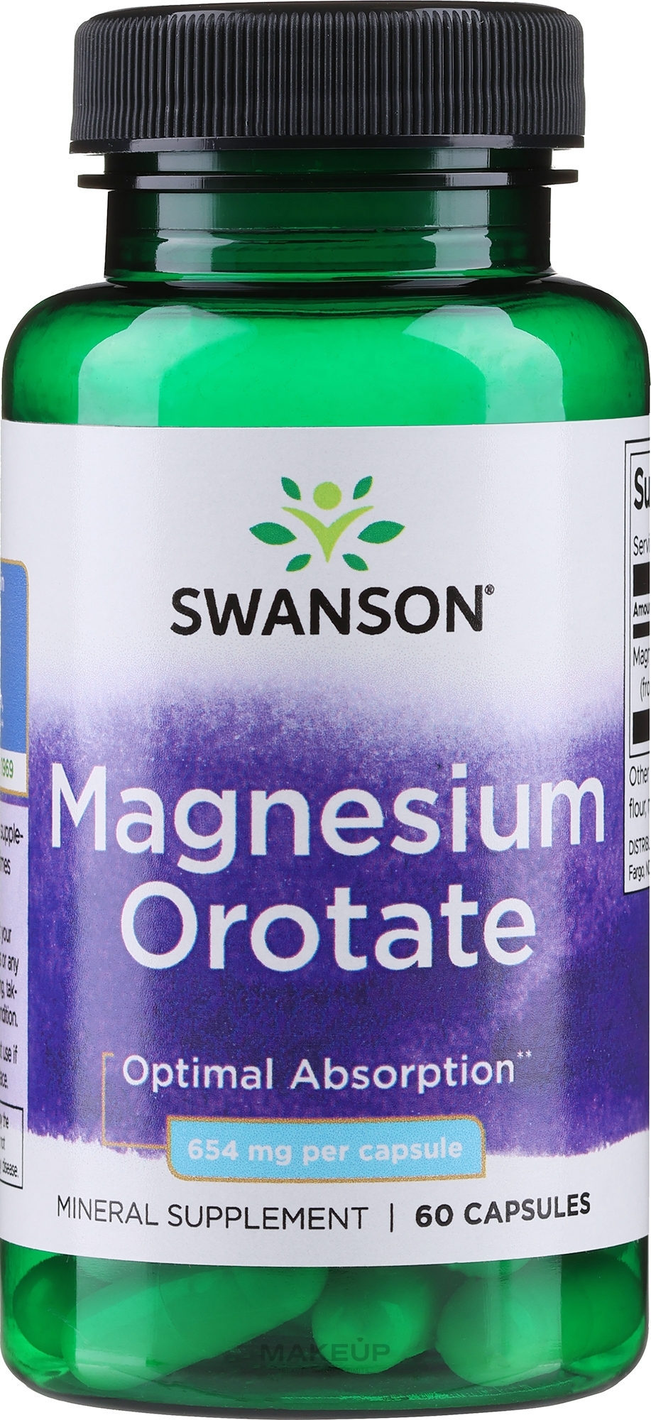 Suplement mineralny Magnesium Orotate 40 mg, 60 szt - Swanson Ultra Magnesium Orotate — Zdjęcie 60 szt.