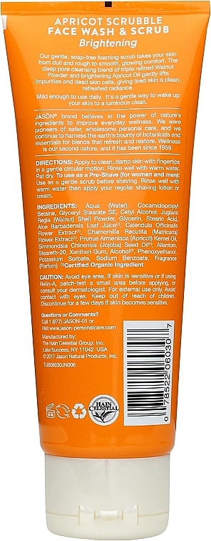 Morelowy peeling do ciała - Jason Apricot Scrubble Facial Wash & Scrub — Zdjęcie N2