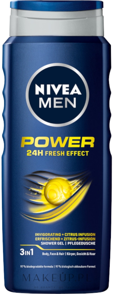 Odświeżający żel pod prysznic dla mężczyzn - NIVEA MEN Power Fresh — Zdjęcie 500 ml