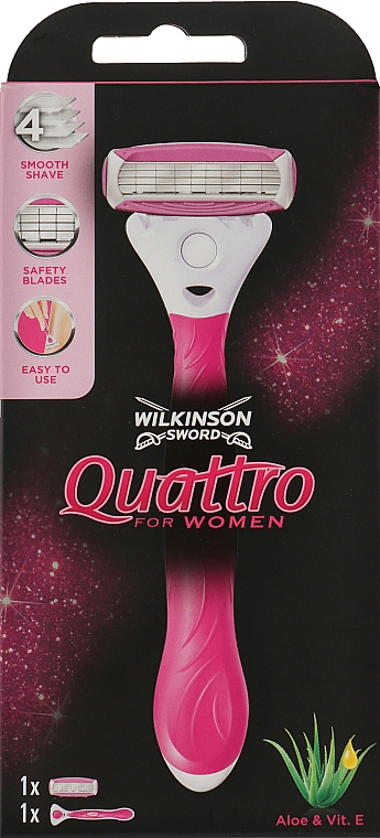 Jednorazowe maszynki do golenia, 1 szt. - Wilkinson Sword Quattro for Women Gift Box — Zdjęcie N1