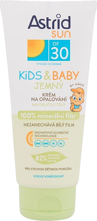 Wodoodporny balsam przeciwsłoneczny do twarzy i ciała dla dzieci SPF 30 - Astrid Sun Kids&Baby Soft Sun Body Lotion SPF30 — Zdjęcie N1