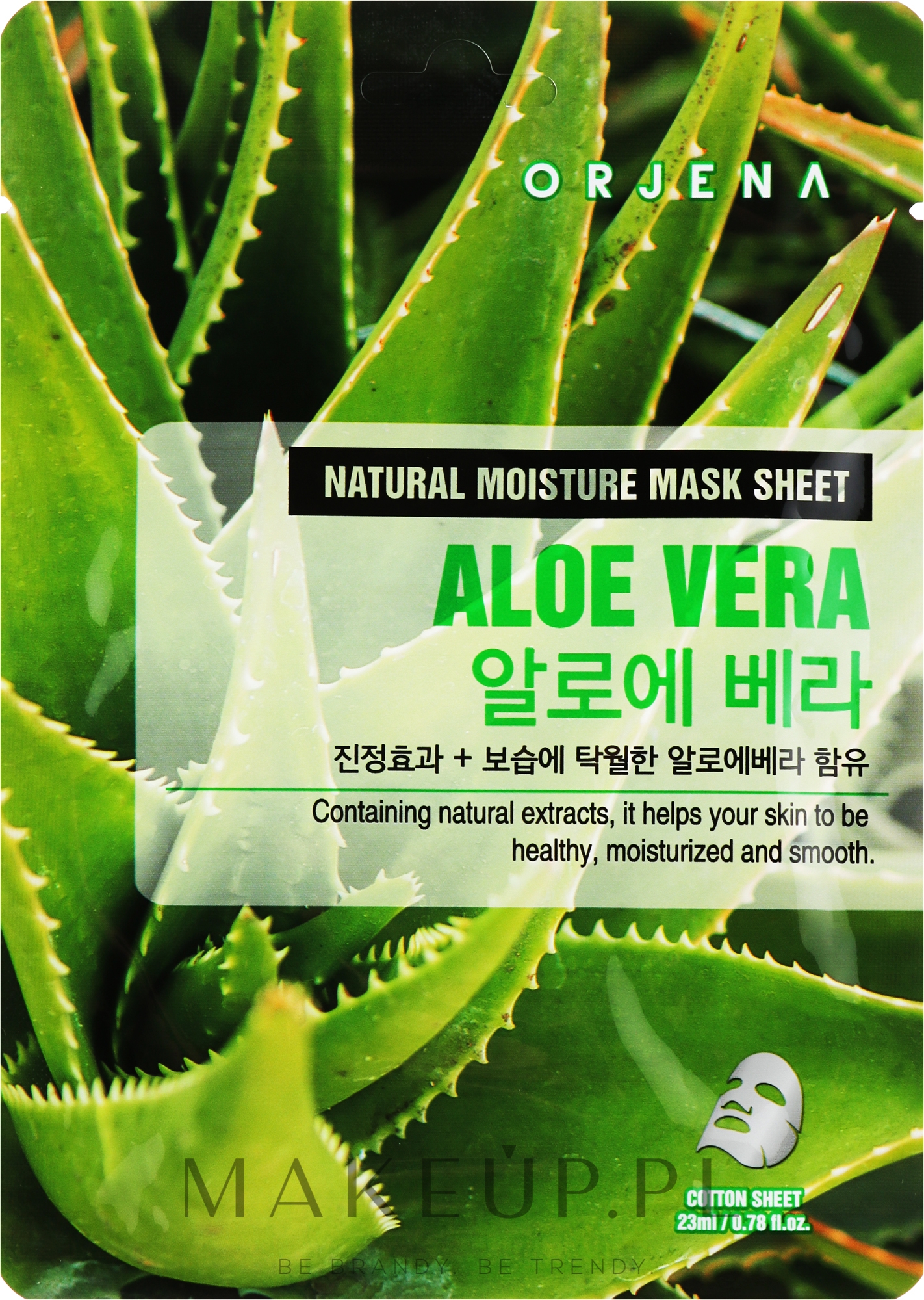 Maska w płacie do twarzy z wyciągiem z aloesu - Orjena Natural Moisture Aloe Vera Mask Sheet — Zdjęcie 23 ml