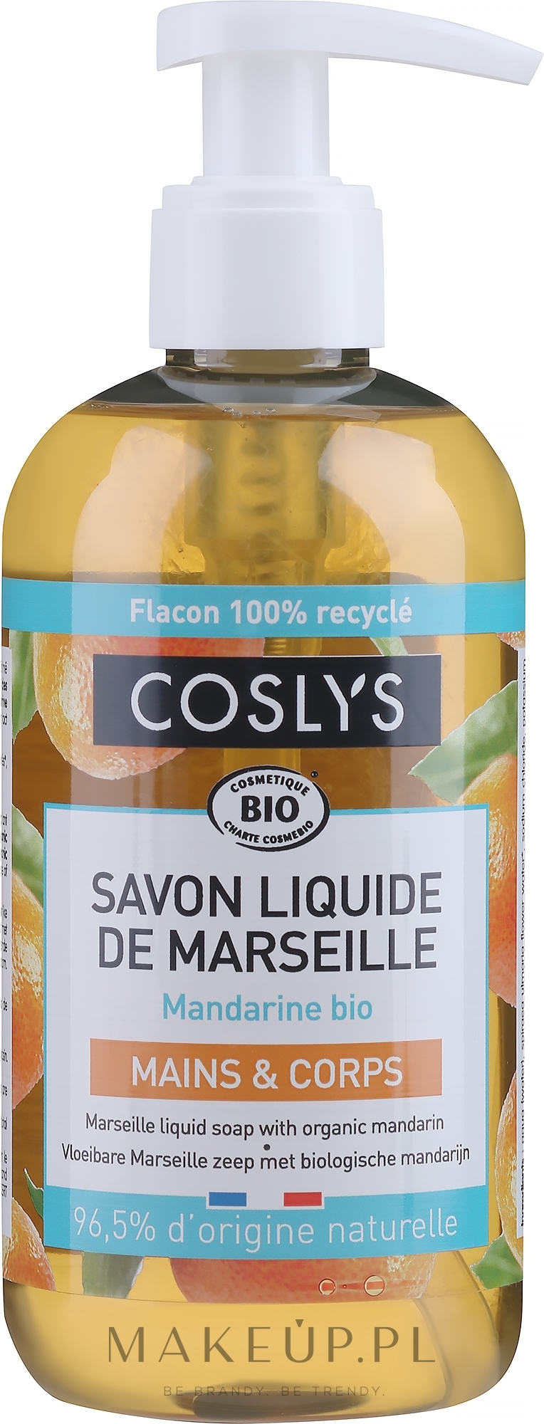 Mydło w płynie Oliwa z oliwek i mandarynka - Coslys Marselle soap Mandarin fragrance — Zdjęcie 300 ml