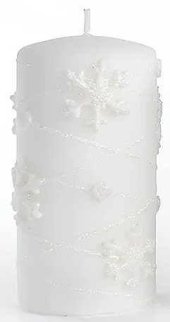 Świeca dekoracyjna, biała, 7x10 cm - Artman Snowflake Application — Zdjęcie N1
