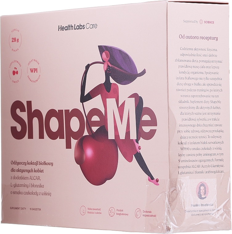PRZECENA! Odżywczy koktajl białkowy dla aktywnych kobiet Czekoladowo-wiśniowy - Health Labs Care ShapeMe * — Zdjęcie N2