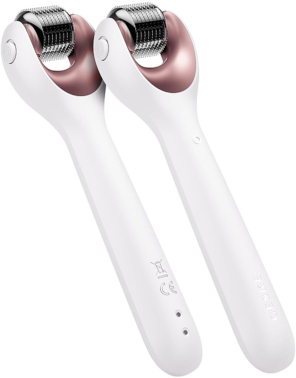 Wałek do twarzy z mikroigłami - Geske Microneedle Facial Roller 9 In 1 White Rose Gold — Zdjęcie N1