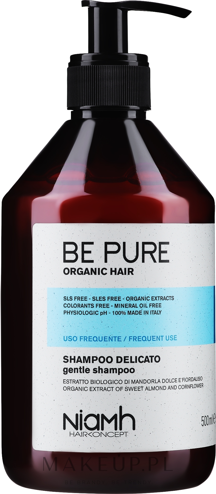 Łagodny szampon do częstego stosowania - Niamh Hairconcept Be Pure Gentle Shampoo — Zdjęcie 500 ml