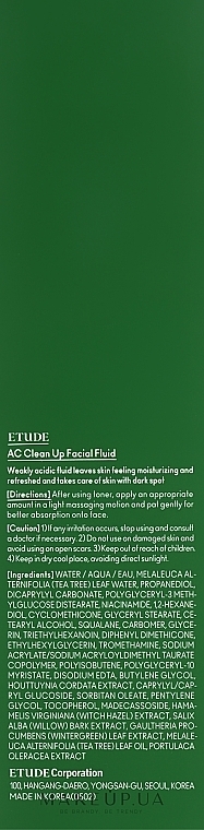 Fluid do skóry problematycznej - Etude AC Clean Up Facial Fluid  — Zdjęcie N3