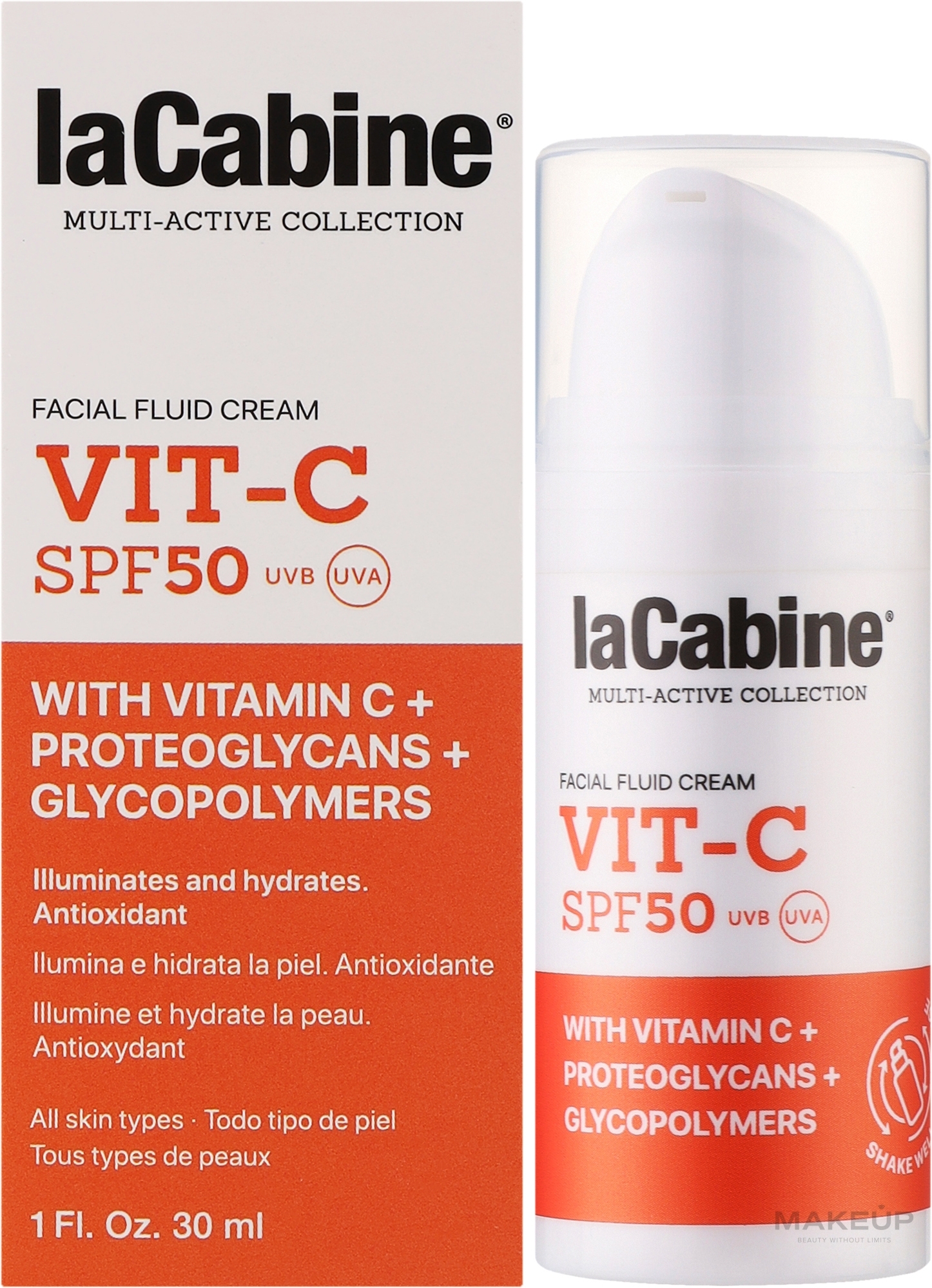 Kremowy fluid do twarzy - La Cabine VIT-C Facial Fluid Cream SPF50 — Zdjęcie 30 ml