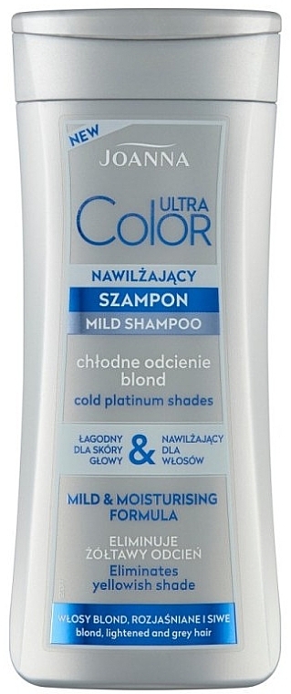 Nawilżający szampon eliminujący żółtawy odcień włosów - Joanna Ultra Color Shampoo Mild And Moisturising Formula — Zdjęcie N1