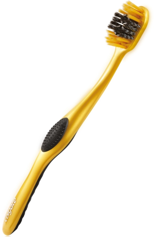 Miękka szczoteczka do zębów, złoto-czarna - Colgate 360 Charcoal Gold Soft Toothbrush — Zdjęcie N2