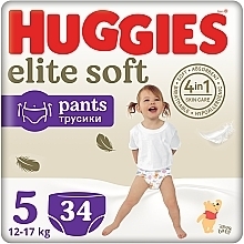 Pieluchomajtki Elite Soft Pants, rozmiar 5, 12-17 kg, 34 szt. - Huggies — Zdjęcie N1