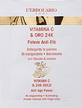 Puder do mycia twarzy z witaminą C i 24-karatowym złotem - L'Erbolario Vitamin C & 24K Gold Anti Age Power (próbka) — Zdjęcie N1