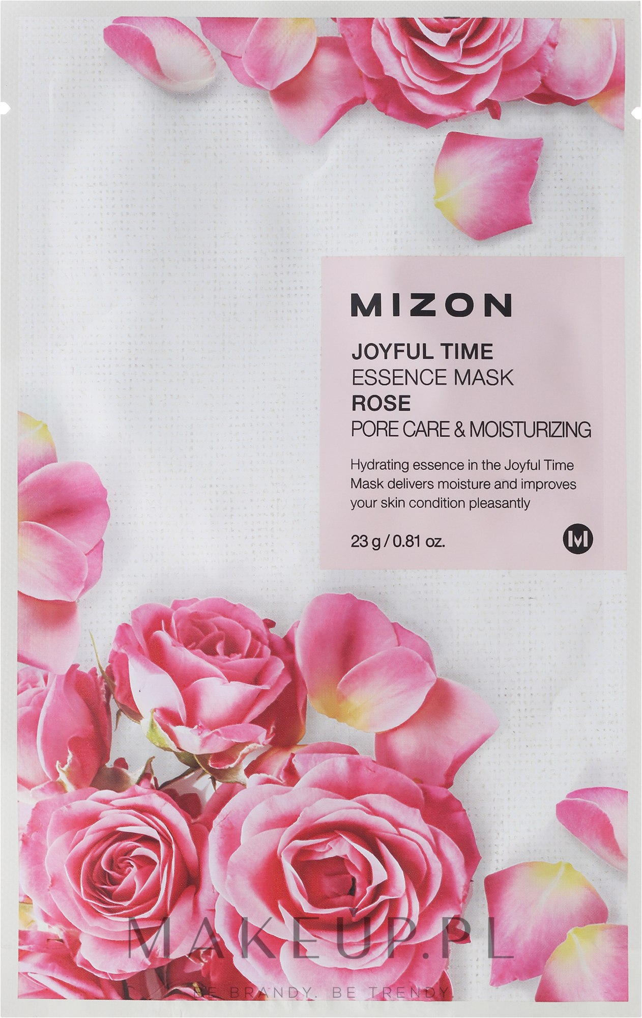 Nawilżająca maska na tkaninie Róża - Mizon Joyful Time Essence Mask Rose — Zdjęcie 23 g