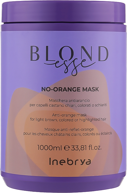 Maska do włosów farbowanych przeciw pomarańczowym odcieniom - Inebrya Blondesse No-Orange Mask — Zdjęcie N2