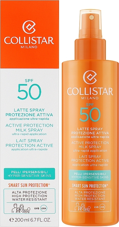 Spray przeciwsłoneczny SPF 50 - Collistar Sun Care Active Protection Milk Spray Ultra-Rapid Application SPF50 — Zdjęcie N2