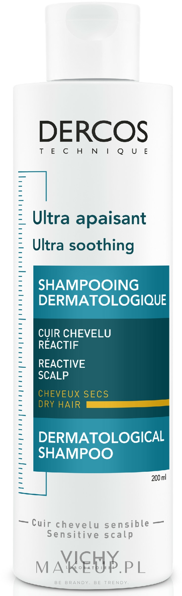 Szampon łagodzący do włosów suchych - Vichy Dercos Ultra Soothing Dry Hair Shampoo — Zdjęcie 200 ml