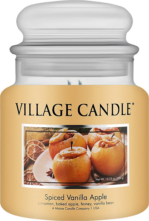 Apple Wood Spiced Vanilla Apple - Village Candle Spiced Vanilla Apple