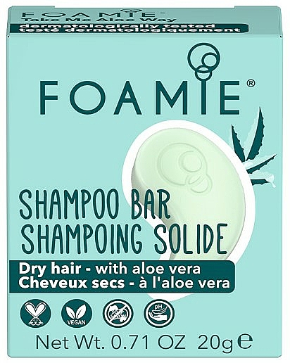 Szampon w kostce do włosów suchych z ekstraktem z aloesu - Foamie Shampoo Bar Take Me Aloe Way Travel Size — Zdjęcie N1