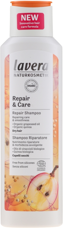 Szampon do regeneracji i pielęgnacji suchych włosów - Lavera Repair & Care Shampoo — Zdjęcie N1