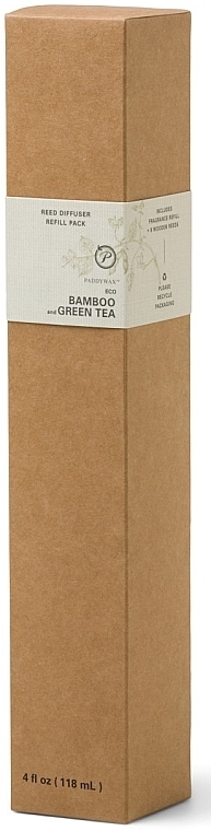 Dyfuzor zapachowy z bambusa i zielonej herbaty - Paddywax Eco Green Diffuser Refill + Reeds Bamboo & Green Tea — Zdjęcie N1