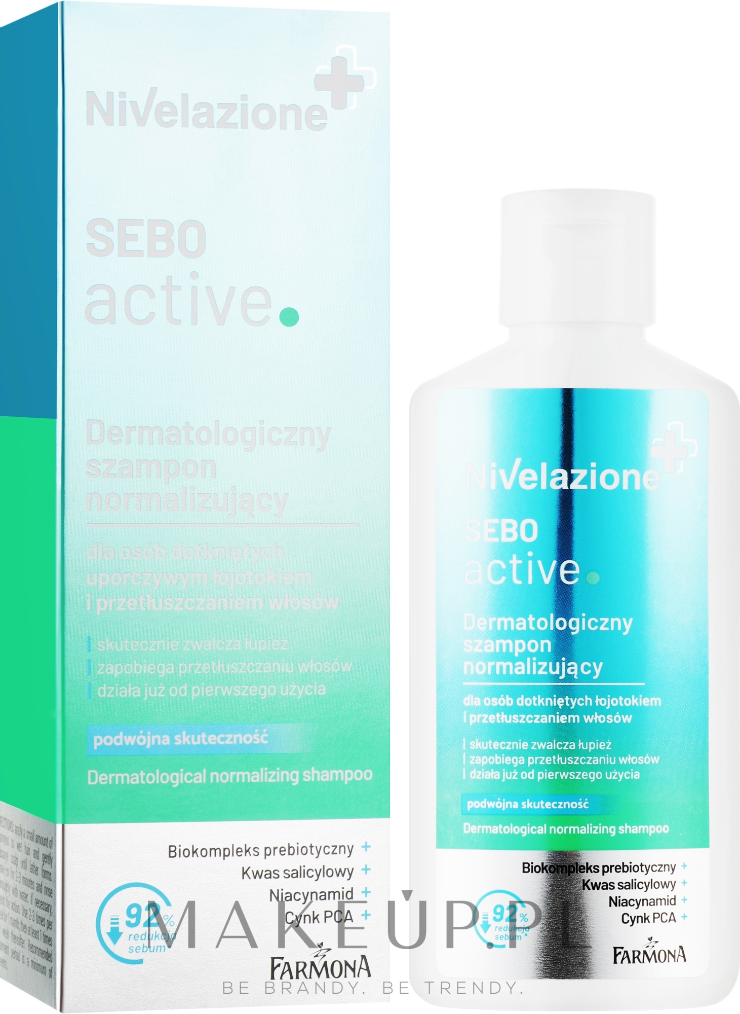 Dermatologiczny szampon normalizujący - Farmona Nivelazione Sebo Active Dermatological Normalizing Shampoo — Zdjęcie 100 ml