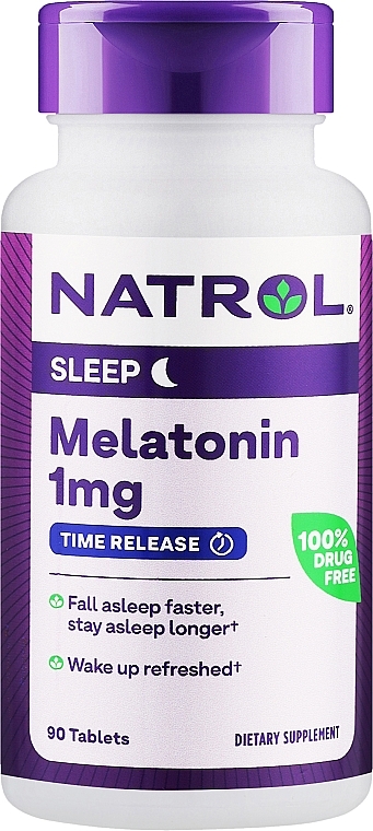 Melatonina, 1 mg o powolnym uwalnianiu - Natrol Melatonin Sleep — Zdjęcie N1