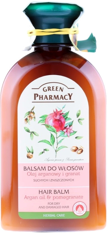 Balsam do włosów suchych i zniszczonych Olej arganowy i granat - Green Pharmacy — Zdjęcie N1
