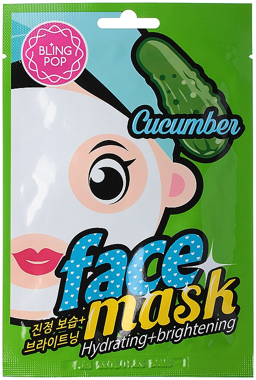Nawilżająca maseczka, Ogórek - Bling Pop Cucumber Hydrating & Brightening Mask — Zdjęcie N1