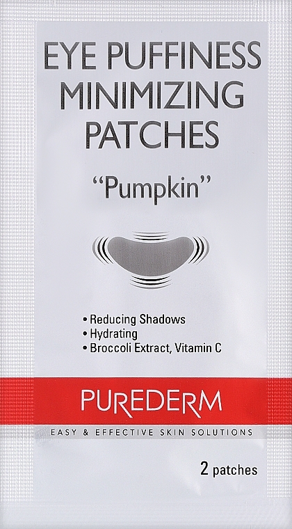 PRZECENA! Płatki na okolice oczu Dynia - Purederm Eye Puffiness Minimizing Patches Pumpkin * — Zdjęcie N2