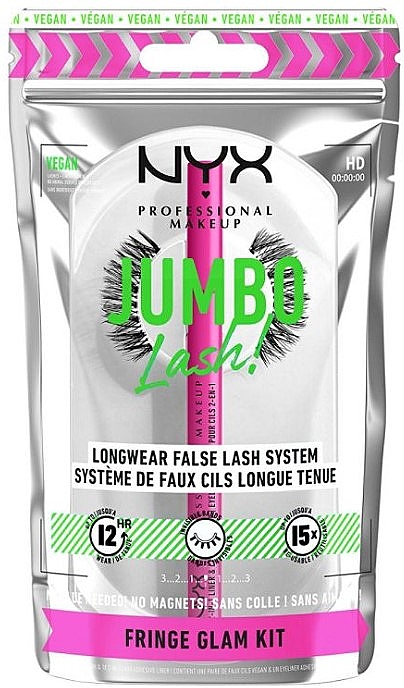 Zestaw - NYX Professional Makeup Jumbo Lash! Longwear False Lash System (lashes/2pcs + liner/1ml)