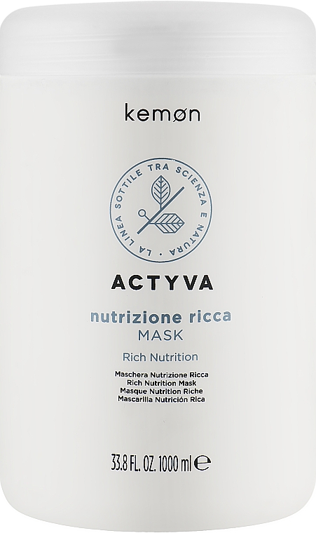 Intensywnie nawilżająca maska - Kemon Actyva Nutrizione Ricca Mask — Zdjęcie N3