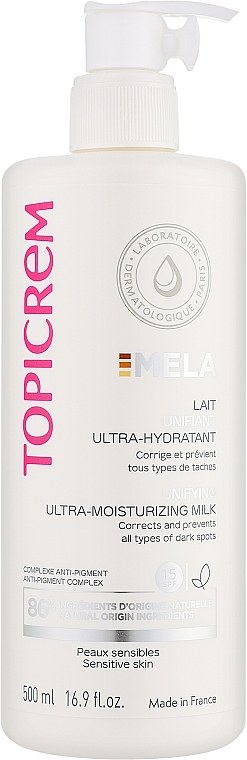 Ultra-nawilżające mleczko do ciała - Topicrem Mela Unifying Ultra-Moisturizing Milk SPF 15 — Zdjęcie N1