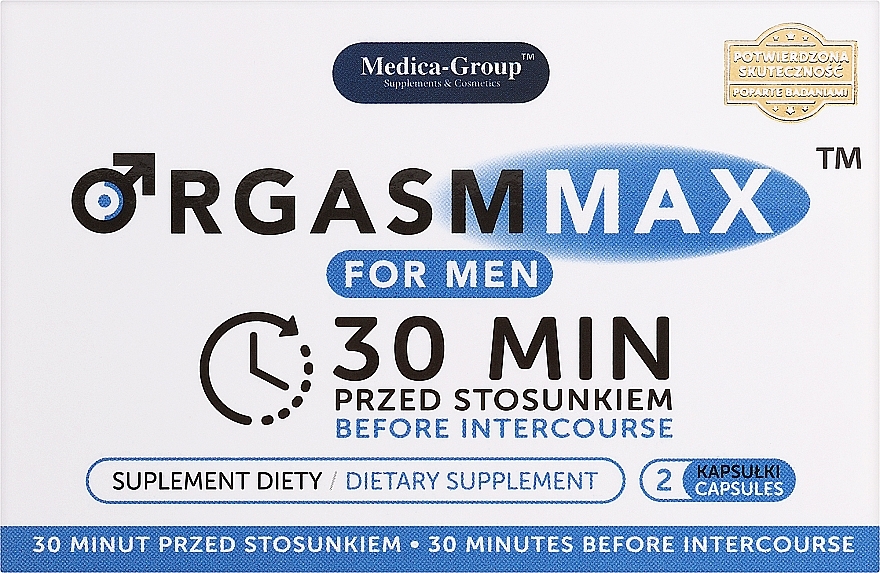 WYPRZEDAŻ Suplement diety na szybką, mocną, długą i erekcję - Medica-Group Orgasm Max For Men * — Zdjęcie N1