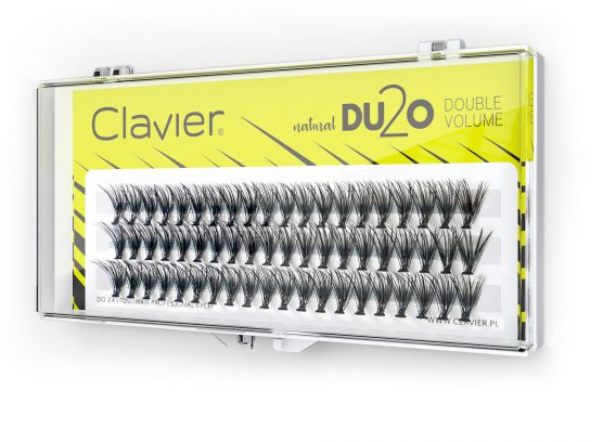 Kępki sztucznych rzęs Podwójna ilość, 9 mm - Clavier DU2O Double Volume — Zdjęcie N1