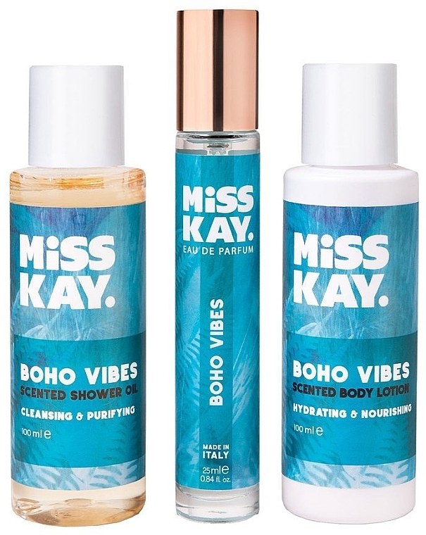 Zestaw - Miss Kay Boho Vibes Kit (edp/25 ml + sh/oil/100 ml + b/lot/100 ml) — Zdjęcie N3