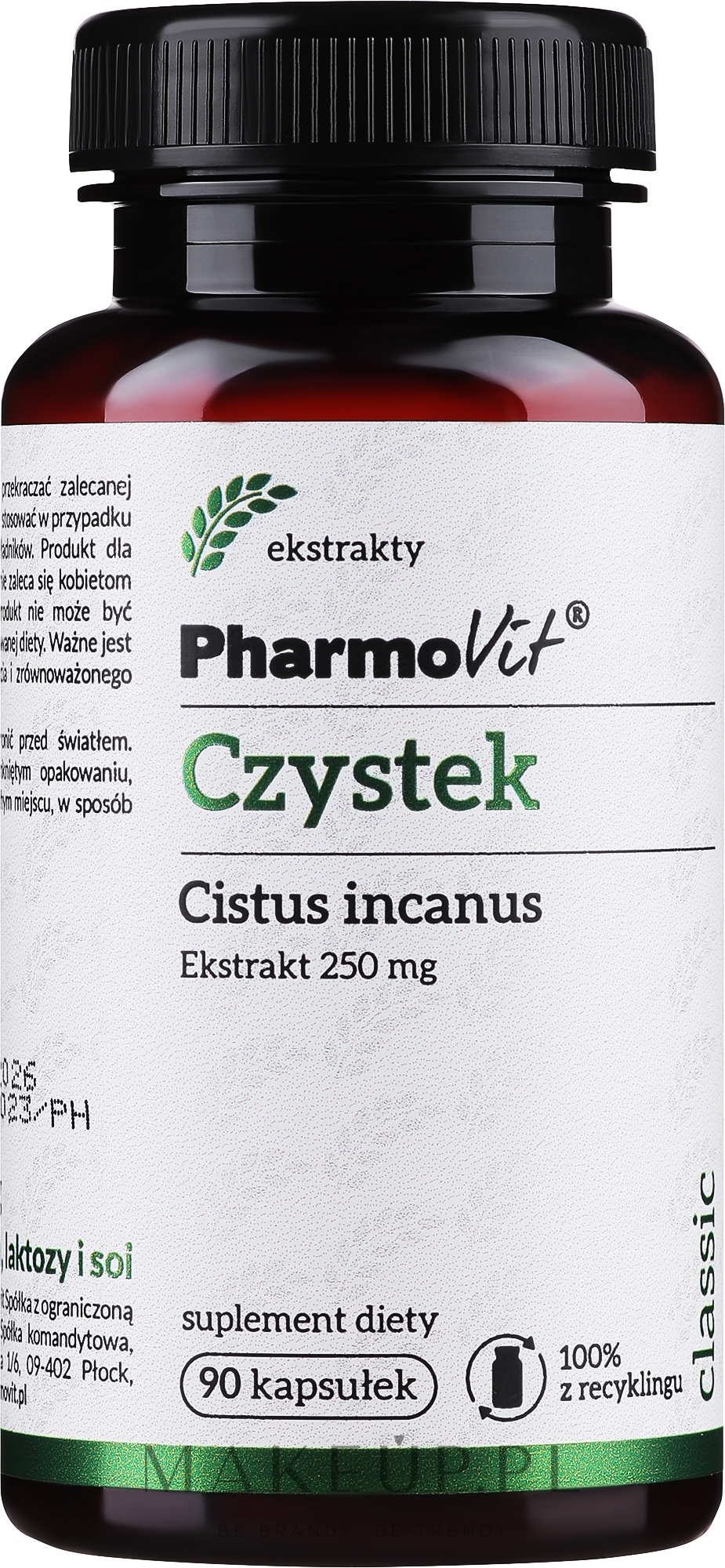 Suplement diety Czystek, 250 mg - Pharmovit — Zdjęcie 90 szt.